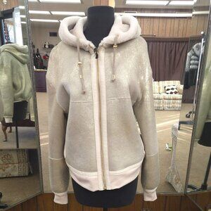 Reversible Metallic Shearling Fur Parka
